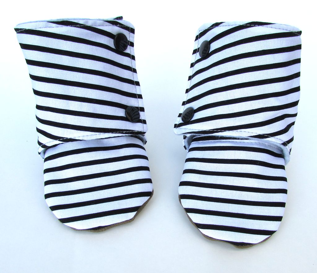 black and white striped boots