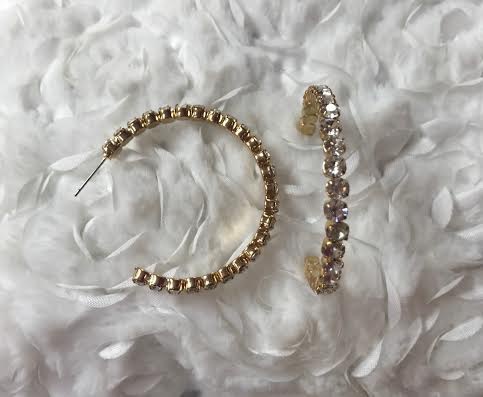 Large Gold Hoop Rhinestone Earrings It S A Bling Thing Large Gold Hoop Rhinestone Earrings
