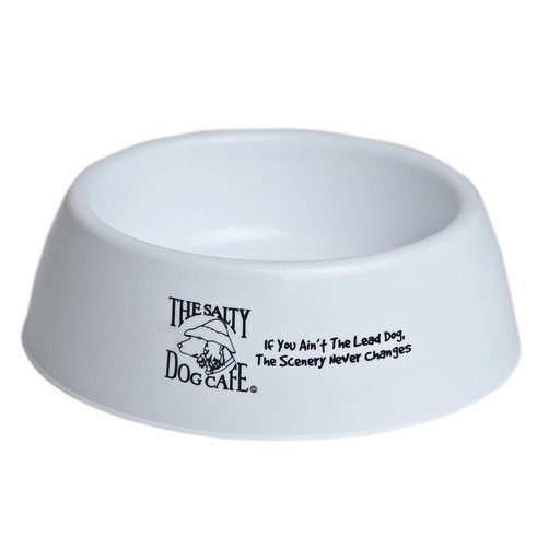 Salty Dog Plastic Dog Bowl in White The Salty Dog Inc