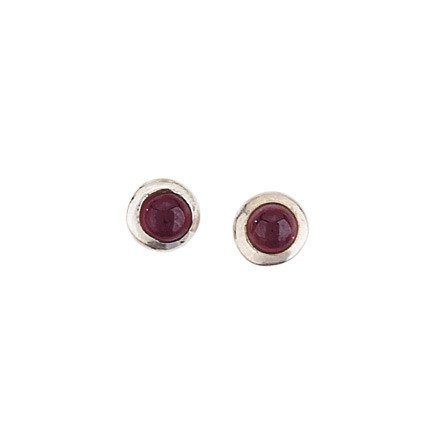 Steven Clea Round Garnet Stud Earrings Esmeralda Jewelry Steven Clea Round Garnet Stud Earrings
