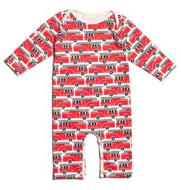 Winter Water Factory Winter Water Factory Long Sleeve Romper- Firetrucks