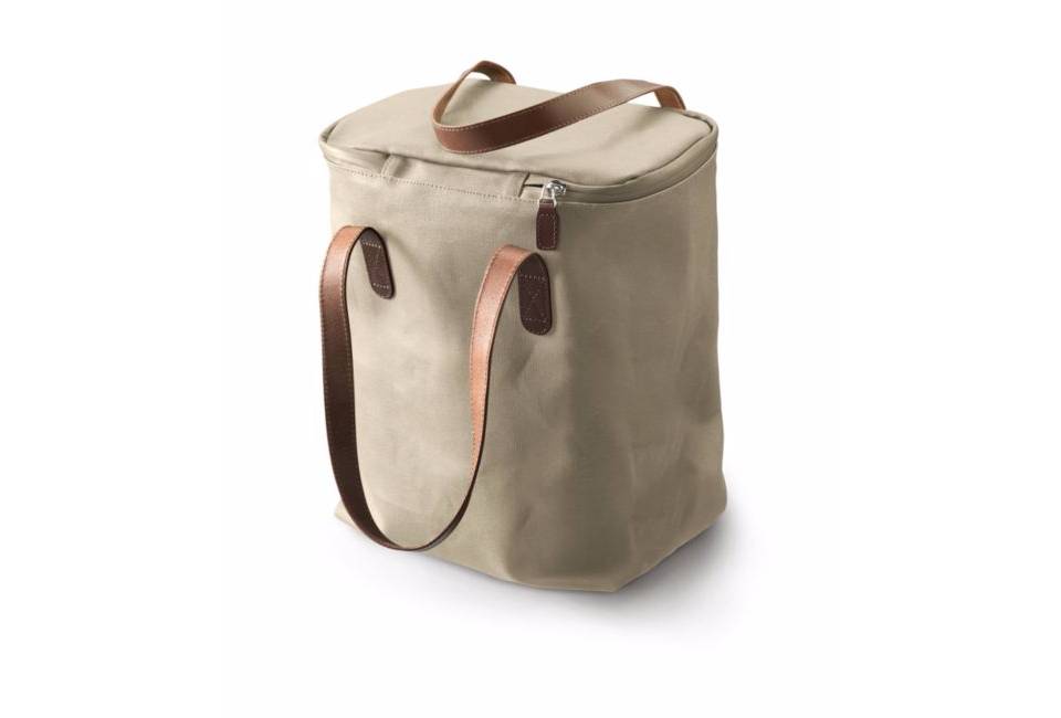 Brooks Camden Tote Bag Canvas With Leather Handles Sand Chocolate