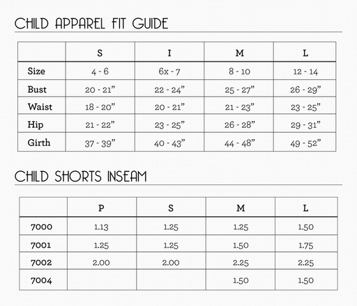 suffolk 1001 pull on mock wrap skirt child size chart