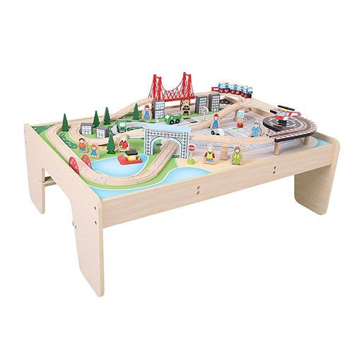 Big Jig Toys CITY TRAIN SET & TABLE - WOODEN PLAYSET - Bussinger Trains Big Jig Toys CITY TRAIN SET & TABLE - WOODEN PLAYSET - Bussinger Trains