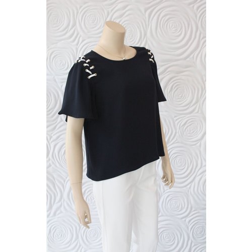Weill Weill Blouse Lace Up Shoulder Weill Weill Blouse Lace Up Shoulder
