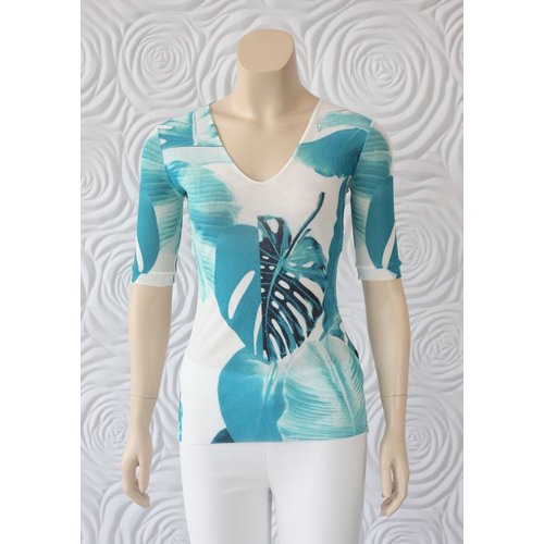 D Exterior D Exterior Sheer Blouse With Colored Floral Detail D Exterior D Exterior Sheer Blouse With Colored Floral Detail
