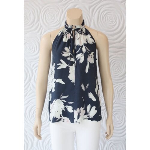 Go Silk Go SIlk Cutaway Top with Ruffle Trim Neckline Go Silk Go SIlk Cutaway Top with Ruffle Trim Neckline