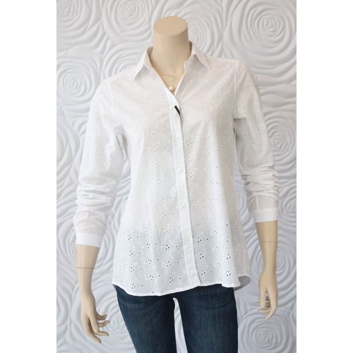 Valentina Valentina Boyfriend Cut Eyelet Blouse Valentina Valentina Boyfriend Cut Eyelet Blouse