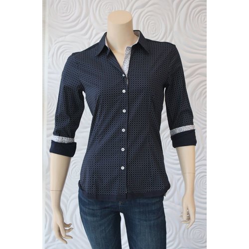 Valentina Valentina Tailored Blouse With Knit Back Valentina Valentina Tailored Blouse With Knit Back