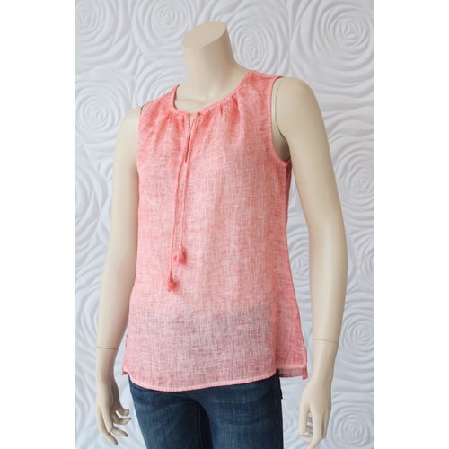 Ecru Ecru Sleeveless Top With Tassle Ecru Ecru Sleeveless Top With Tassle