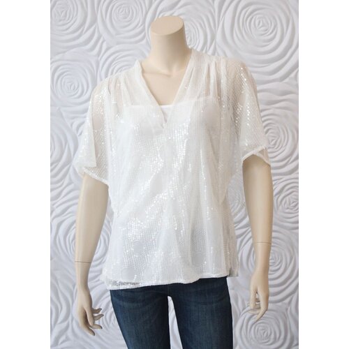 Eva Franco Eva Franco Sequin Tunic Top with Attached Silk Camisole Eva Franco Eva Franco Sequin Tunic Top with Attached Silk Camisole