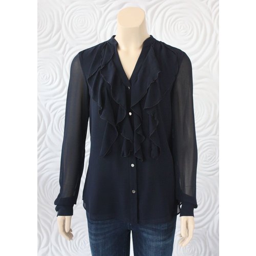 Iris Iris Ruffle Front Blouse With Long Sleeves Iris Iris Ruffle Front Blouse With Long Sleeves