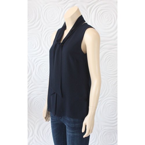 Iris Iris Sleeveless Top With Detachable Scarf in Navy Iris Iris Sleeveless Top With Detachable Scarf in Navy