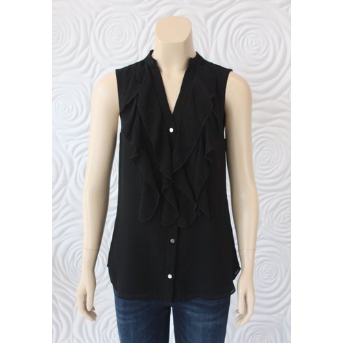 Iris Iris Top With Draped Front in Black Iris Iris Top With Draped Front in Black
