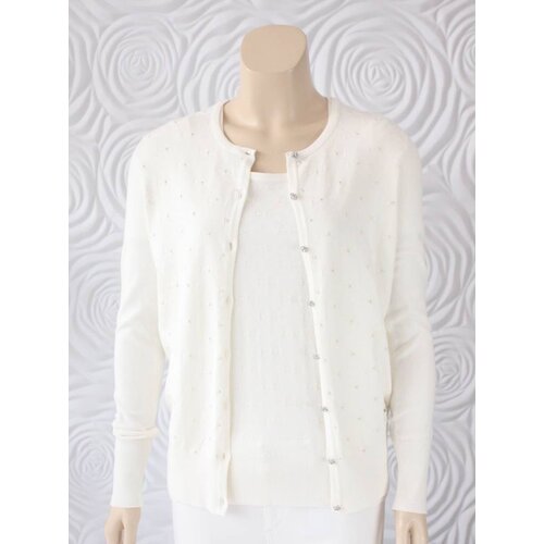Leo Guy Leo & Ugo Cardigan with Bow Jacquard and Beads Leo Guy Leo & Ugo Cardigan with Bow Jacquard and Beads