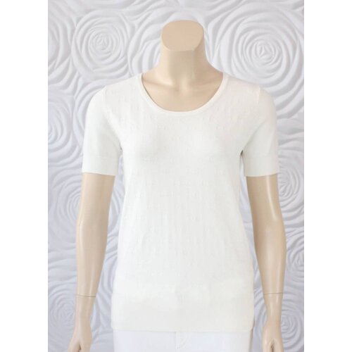 Leo Guy Leo & Ugo Off White Top With Bow Jacquard Print Leo Guy Leo & Ugo Off White Top With Bow Jacquard Print