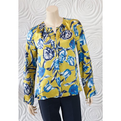 Ecru Ecru Floral Silk Button Down Ecru Ecru Floral Silk Button Down
