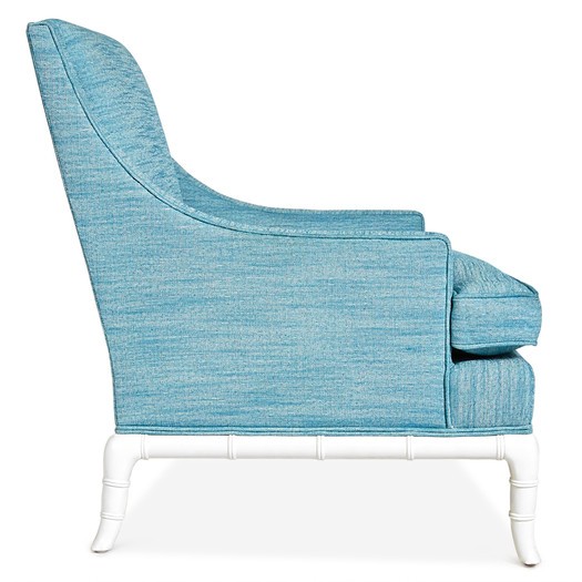 JONATHAN ADLER CHIPPENDALE LOUNGE CHAIR- TURQUOISE LINEN ...