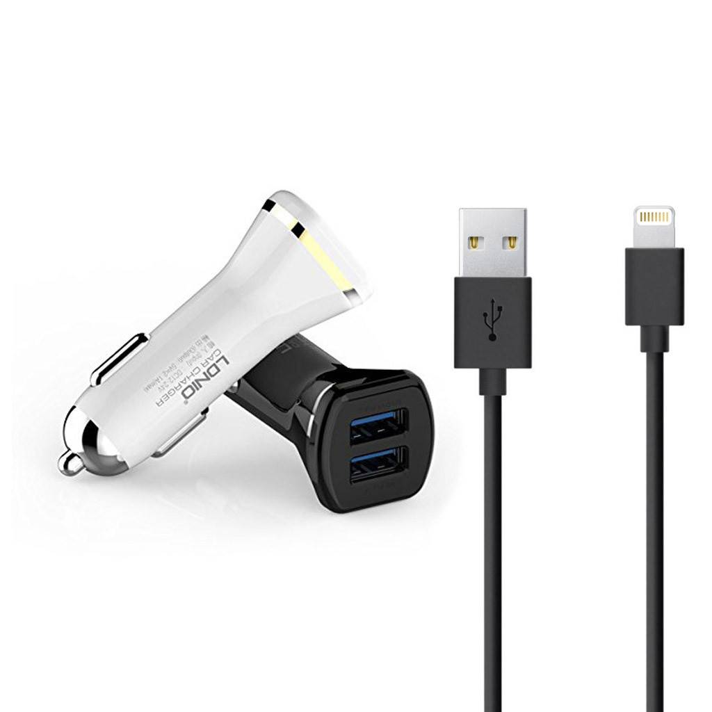 LDNIO Car Charger with Lightning Cable 2.1A for iPhone (DL219) Diego