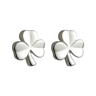 Sterling Silver Kids Shamrock Stud Earrings The Kerry Cottage Sterling Silver Kids Shamrock Stud Earrings