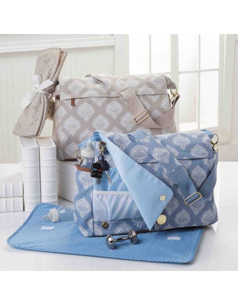 Jaipur Messenger Diaper Bag Blue K A Bootique Mud Pie Jaipur Messenger Diaper Bag Blue