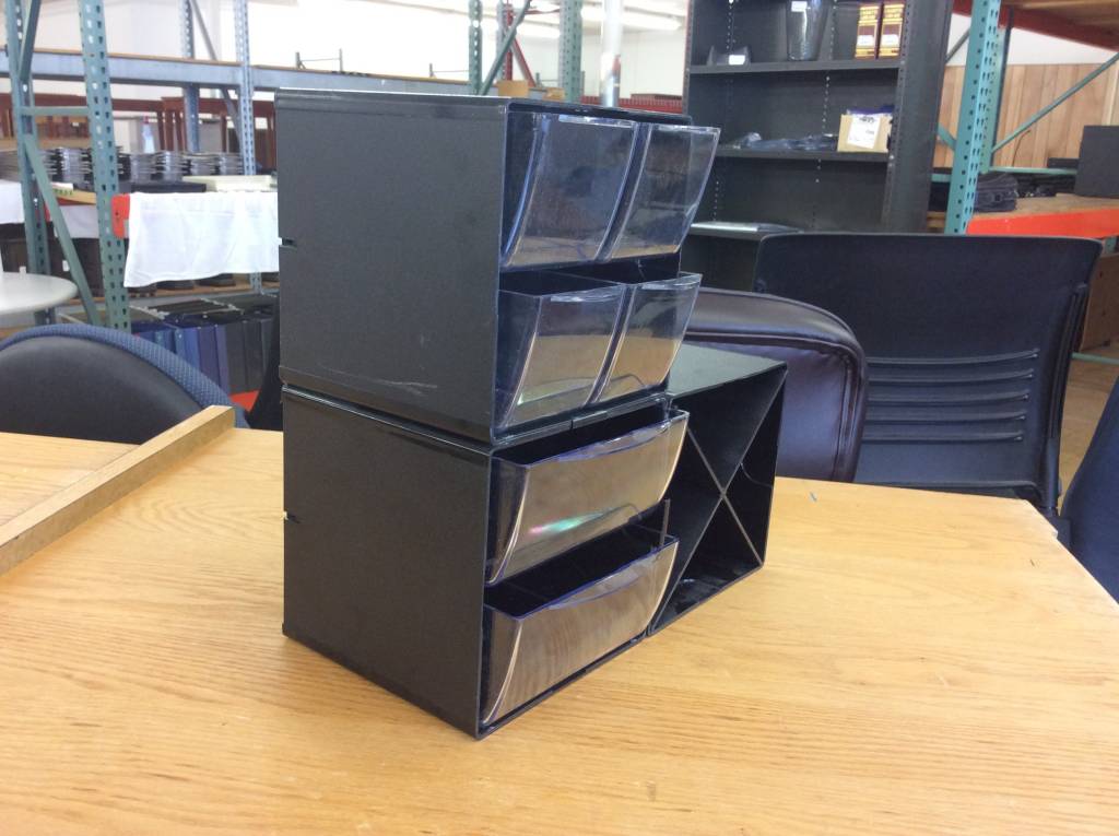 3 Part Desktop Organizer Black Plastic Nd Surplus 3 Part Desktop Organizer Black Plastic