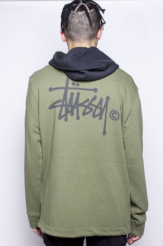 stussy two tone hoodie green