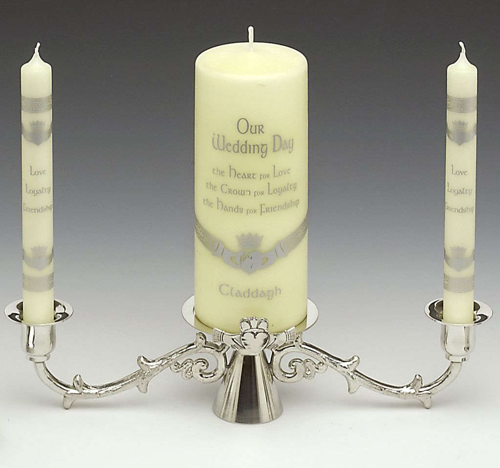 WEDDING ACCESSORIES MULLINGAR PEWTER CLADDAGH WEDDING UNITY CANDLE