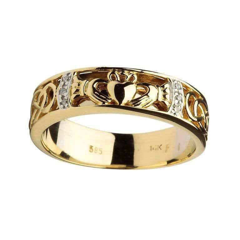 Rings Shanore Gents Claddagh Celtic Knot Diamond Set Wedding Ring Rings Shanore Gents Claddagh Celtic Knot Diamond Set Wedding