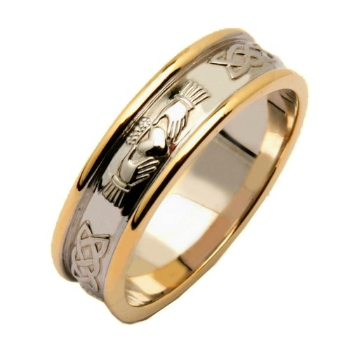 Rings Fado Gents Two Tone Corrib Claddagh Wedding Ring Irish Rings Fado Gents Two Tone Corrib Claddagh Wedding Ring