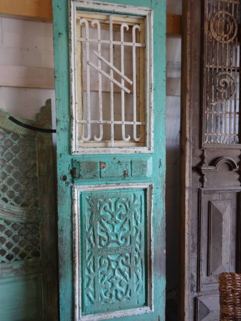Aqua Iron Egyptian Door set Sarasota Architectural Salvage, 1093