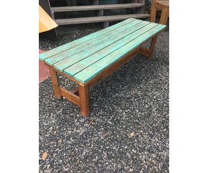 Teal Wash Cypress Bench 18x60x20 Teal Wash Cypress Bench 18x60x20