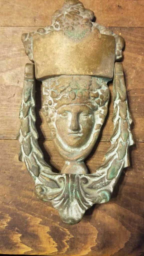 Brass Woman Face Door Knocker Sarasota Architectural Salvage, 1093