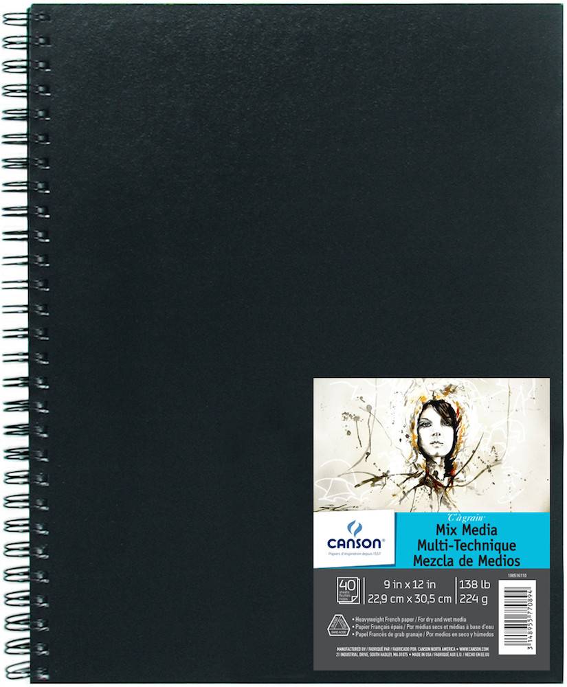 CANSON CANSON MIX MEDIA ART BOOK 9X12 138LB HARDCOVER SIDE COIL 40/SHT