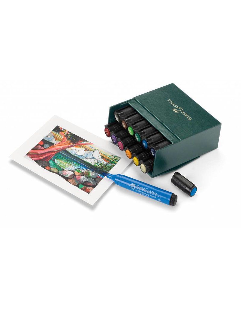 FABER CASTELL PITT ARTIST PEN BIG BRUSH SET/12 Colours Artist Supplies