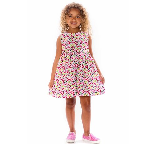 Smiling Button Cherries Pinny Dress