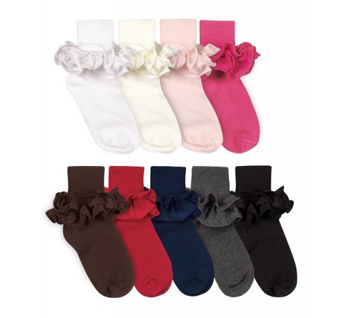 JEFFERIES SOCKS Misty Ruffle Turn Cuff Sock (2143)