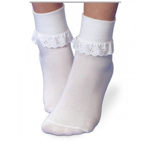 JEFFERIES SOCKS Eyelet Ruffle Turn Down Socks