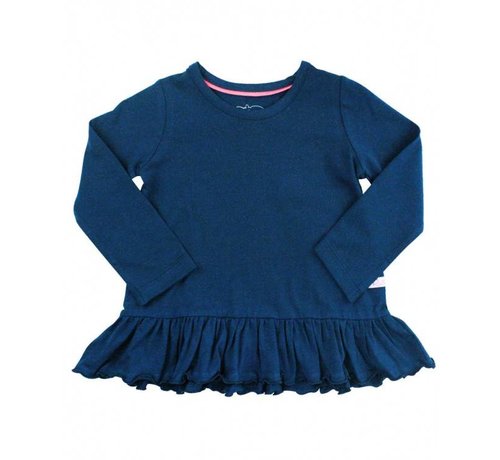 RuffleButts Navy Peplum Tee