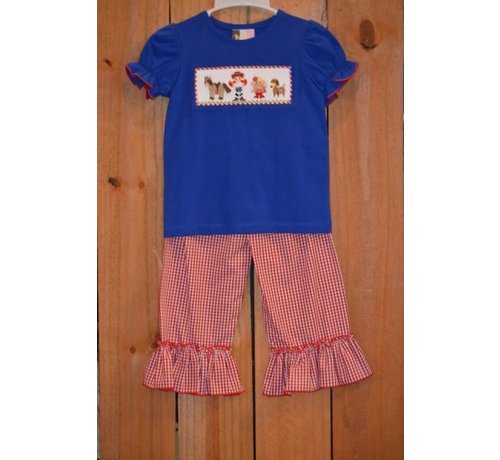 BANANA SPLIT KIDS Toy Time Smocked Girls Ruffle Pantset