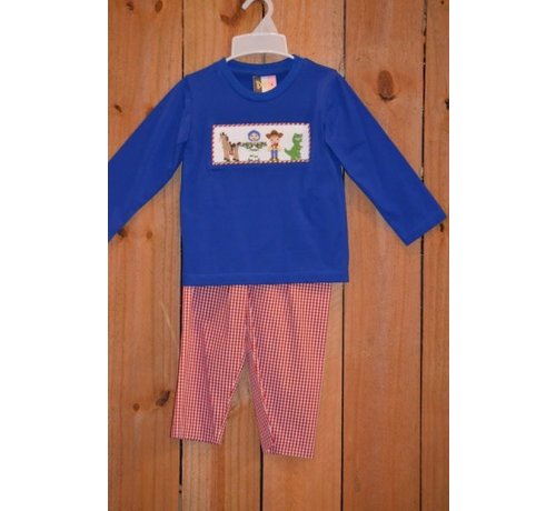 BANANA SPLIT KIDS Toy Time Smocked Boys T-shirt and Pants