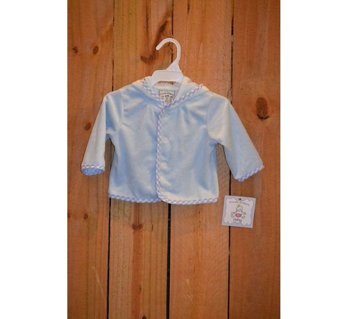 Boys Light Blue Fleece Hooded Jacket