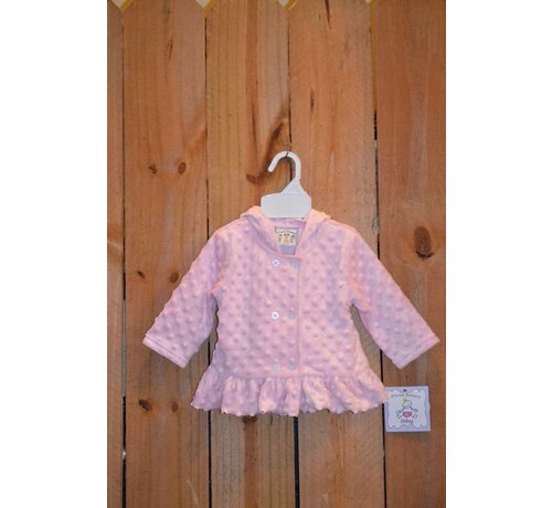 Girls Pink Minky Hooded Jacket