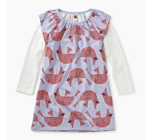 Tea Collection Printed Layered Flutter Dress