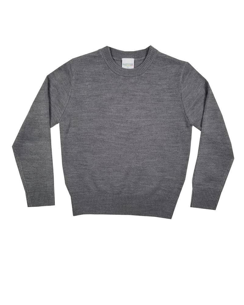 School Apparel, Inc. CREW NECK PULLOVER SWEATER GREY Educational Apparel