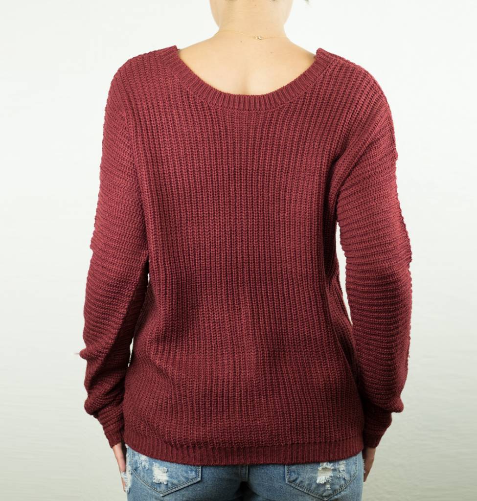 Angie Open Back Pullover Sweater - Creations Boutique
