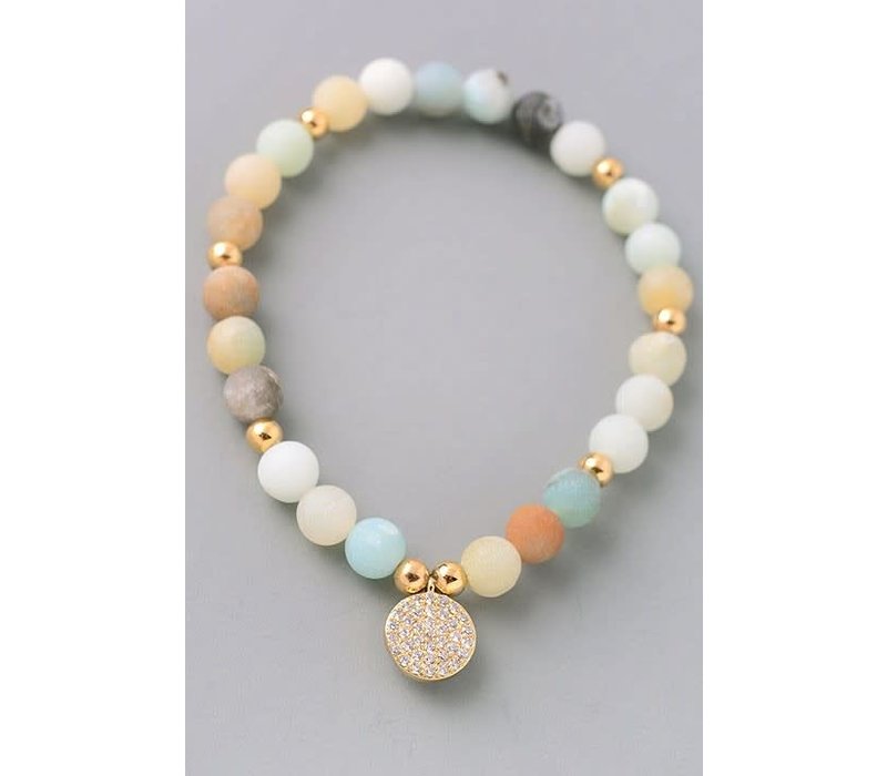 Mint Natural Stone Bracelets Disc Or Hamsa Little Gypsie Boutique Mint Natural Stone Bracelets Disc Or Hamsa