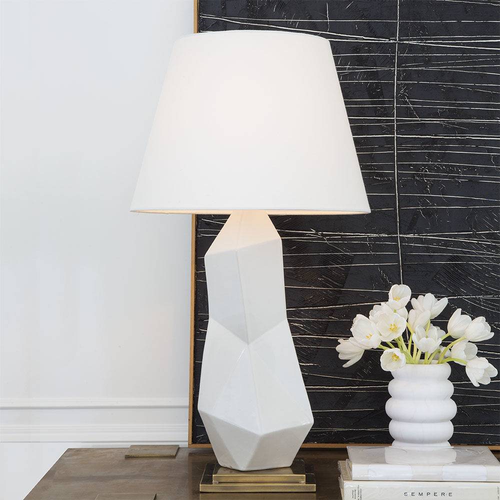 Bayliss Table Lamp Wht Leather Ceramic Longoria Collection Visual Comfort Kelly Wearstler White Bayliss Table Lamp
