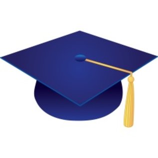 blue felt graduation caps