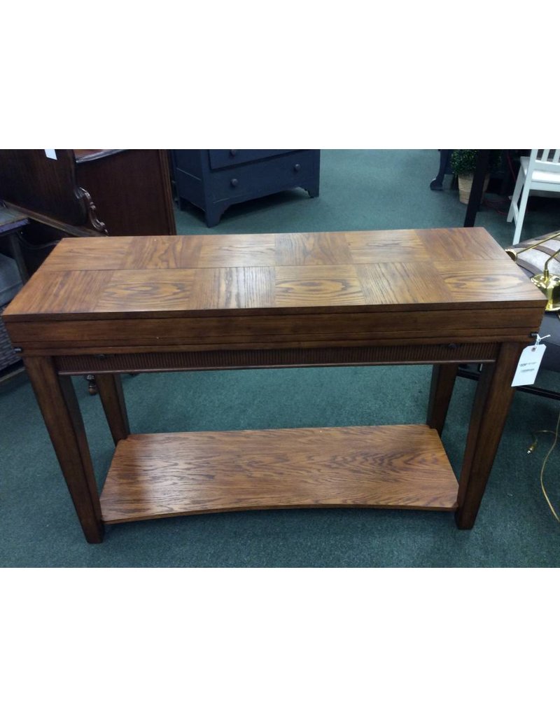 Oak Console W Fold Out Desk Heirloom Home Oak Console W Fold Out Desk